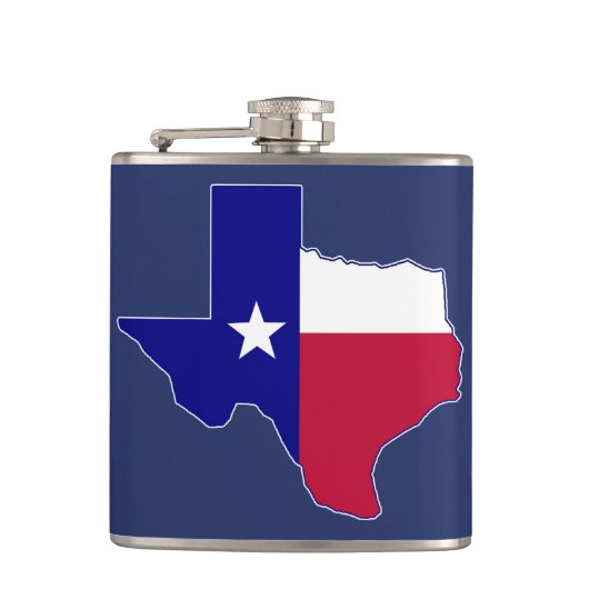 Texas Flag Map Heupfles (Voorkant)