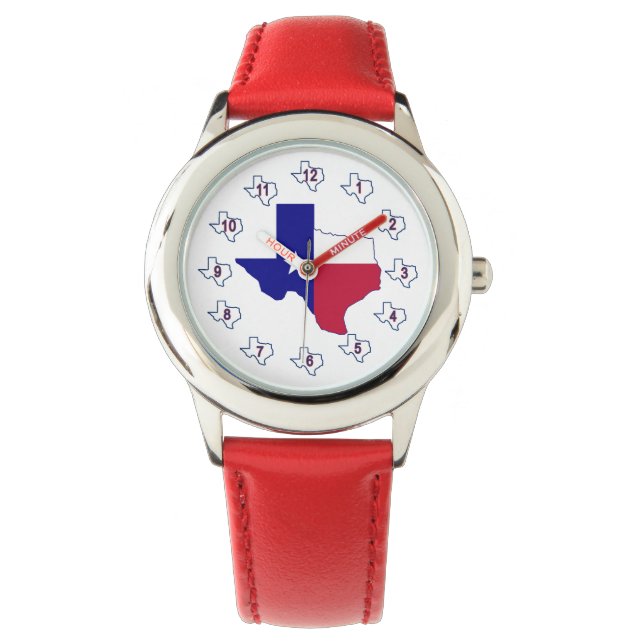 Texas Flag Map Horloge (Voorkant)