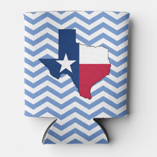 Texas Flag Map Lonestar State Chevron Texan Blikjeskoeler (Voorkant)