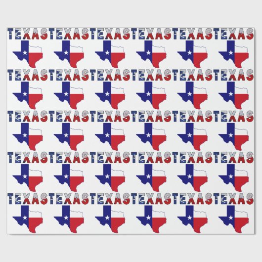Texas Flag Map met Texas Cadeaupapier (Vlak)