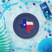 Texas Flag Map Papieren Bordje (Feest)