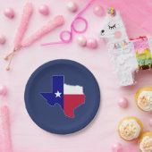 Texas Flag Map Papieren Bordje (Feest)