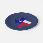 Texas Flag Map Papieren Bordje (Gekanteld)