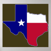 Texas Flag Map Poster (Voorkant)