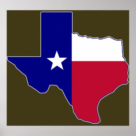 Texas Flag Map Poster (Voorkant)