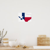 Texas Flag Map Poster (Keuken)