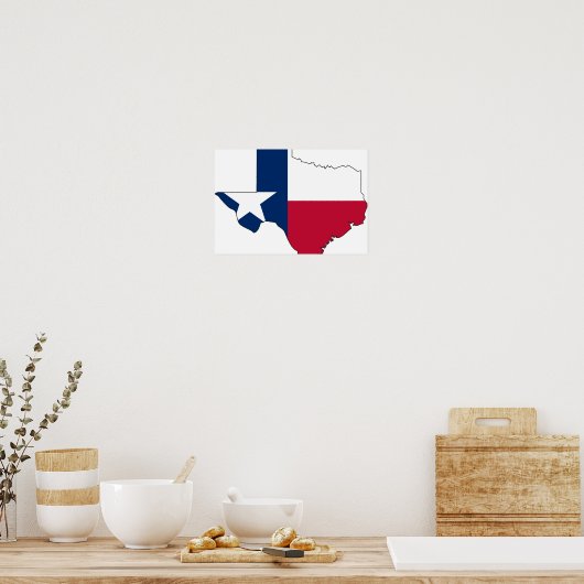 Texas Flag Map Poster (Keuken)