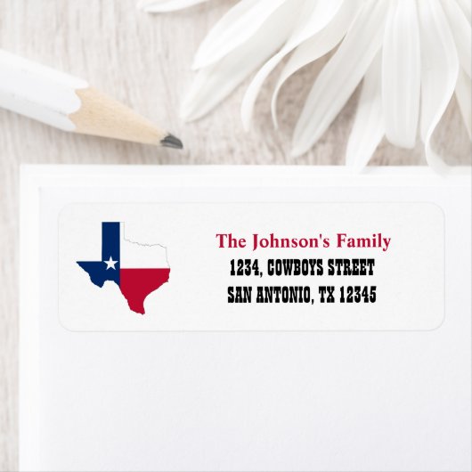 Texas Flag map Return Address Labels (Insitu)