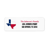 Texas Flag map Return Address Labels (Voorkant)