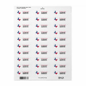 Texas Flag map Return Address Labels (Full Sheet)