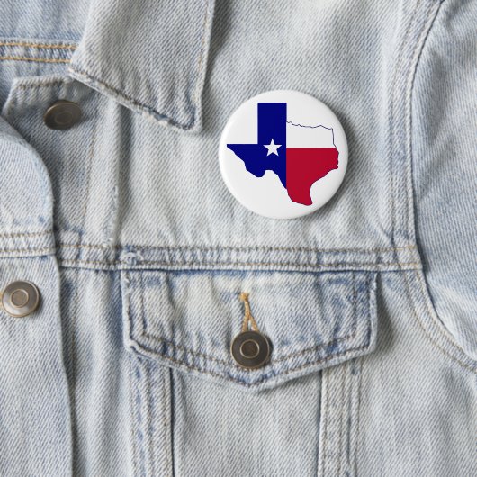 Texas Flag Map Ronde Button 5,7 Cm (In situ)