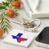 Texas Flag Map Sleutelhanger (Voorkant Rechts)