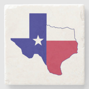 Texas Flag Map Stenen Onderzetter