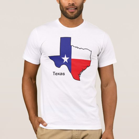 Texas Flag Map T-shirt (Voorkant)