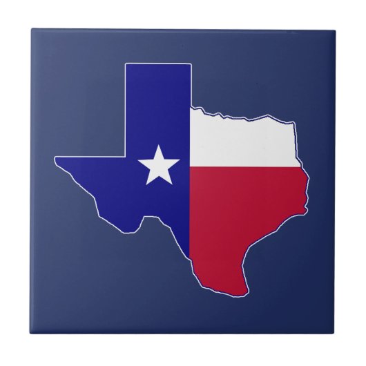 Texas Flag Map Tegeltje (Voorkant)