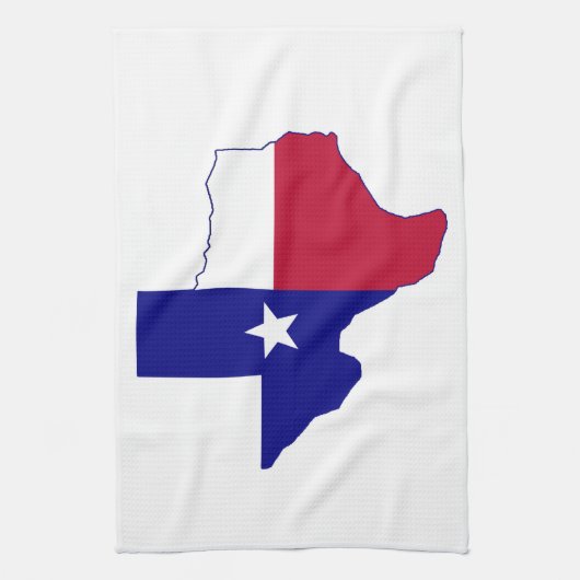 Texas Flag Map Theedoek (Verticaal)