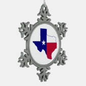 Texas Flag Map Tin Sneeuwvlok Ornament (Links)