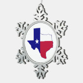 Texas Flag Map Tin Sneeuwvlok Ornament (Rechts)
