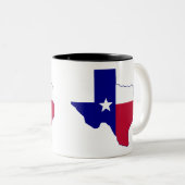 Texas Flag Map Tweekleurige Koffiemok (Voorkant rechts)