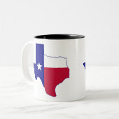 Texas Flag Map Tweekleurige Koffiemok (Voorkant links)