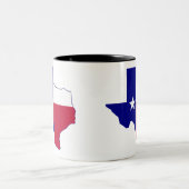 Texas Flag Map Tweekleurige Koffiemok (Center)