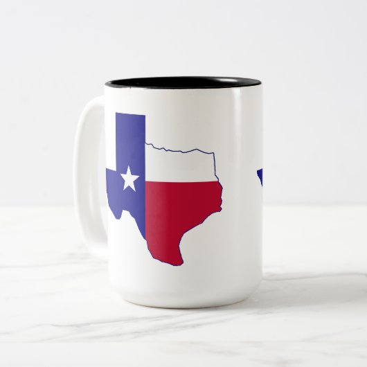 Texas Flag Map Tweekleurige Koffiemok (Voorkant links)
