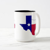 Texas Flag Map Tweekleurige Koffiemok (Voorkant rechts)