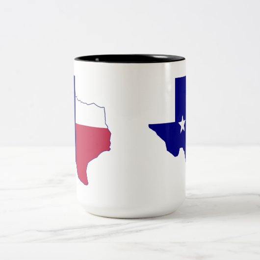Texas Flag Map Tweekleurige Koffiemok (Center)