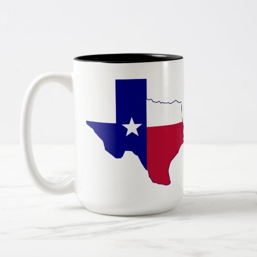 Texas Flag Map Tweekleurige Koffiemok (Links)