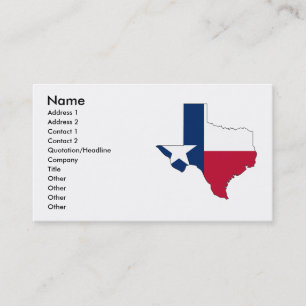 Texas Flag Map Visitekaartje