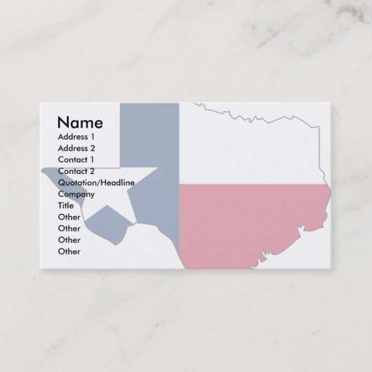 Texas Flag Map Visitekaartje (Voorkant)