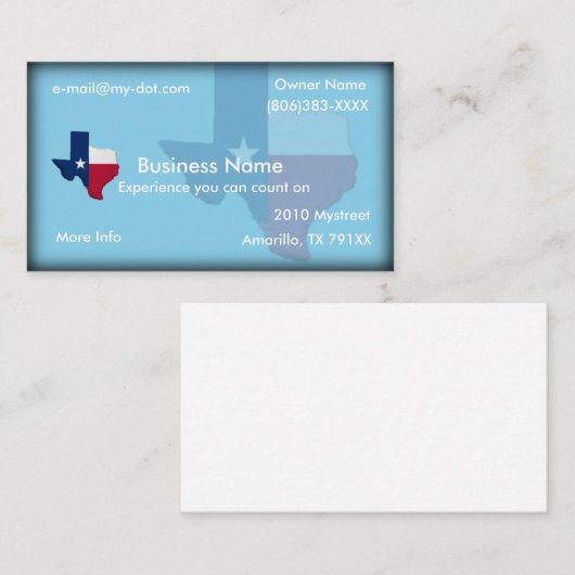 Texas Flag-Map Visitekaartje (Voorkant / Achterkant)