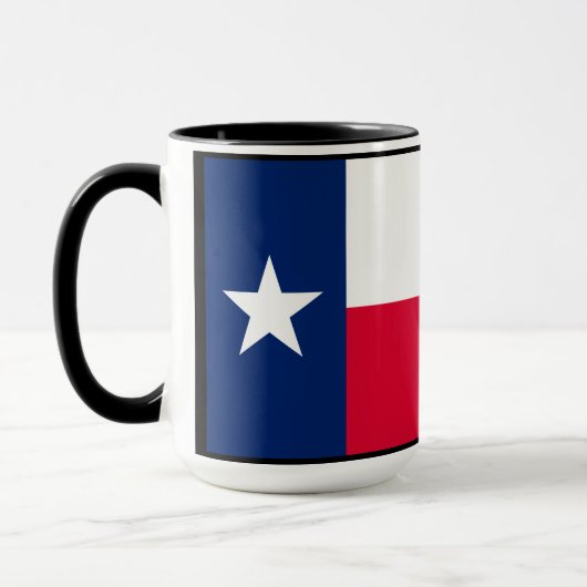 Texas Flag met Bluebonnets op zwarte Mok (Links)