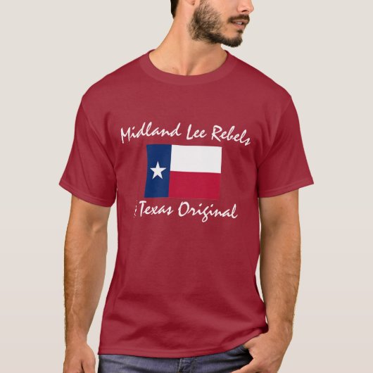 texas-flag, Midland Lee Rebels, A Texas Original T-shirt (Voorkant)