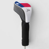Texas Flag Monogram Golf Head Hoesje Golfheadcover (Schuin)