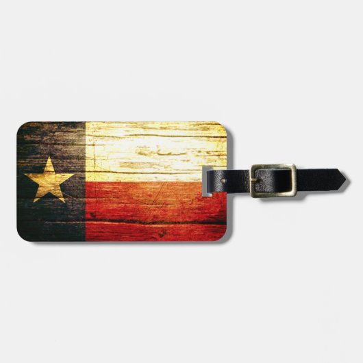 Texas Flag Old Wood Bagagelabel (Voorkant horizontaal)