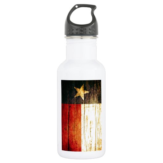 Texas Flag Old Wood Waterfles (Voorkant)