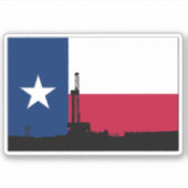 Texas Flag Olie Boorinstallatie Uitsnijden Sticker (Voorkant)