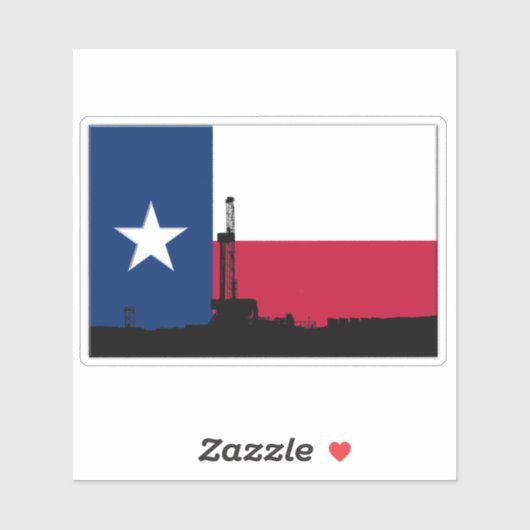Texas Flag Olie Boorinstallatie Uitsnijden Sticker (Vel)