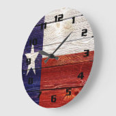 Texas Flag op Rustic wood texture Grote Klok (Hoek)