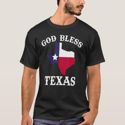 Texas Flag Patriotic Texan Pride God Bless Texas T-shirt (Voorkant)