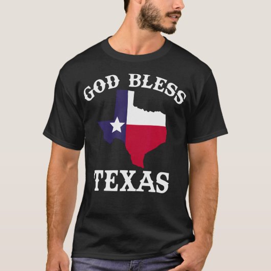 Texas Flag Patriotic Texan Pride God Bless Texas T-shirt (Voorkant)