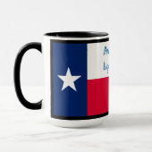 Texas Flag & Port Isabel Lighthouse op zwart Mok (Links)