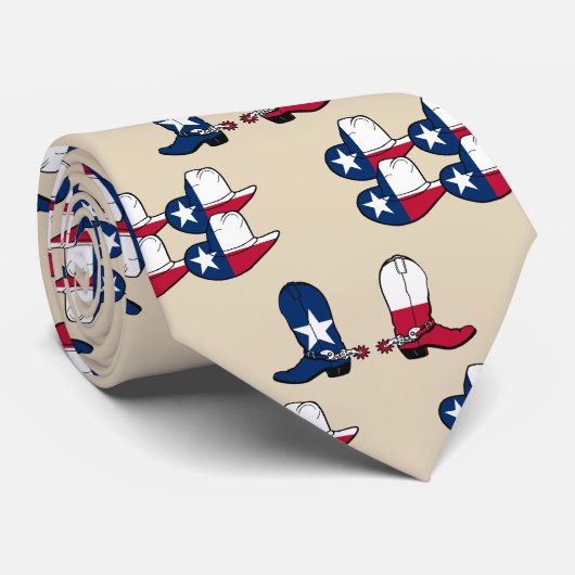 Texas Flag print Cowboy Boots en Petten Stropdas (Opgerold)