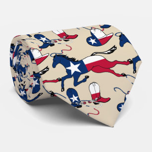 Texas Flag Print Horse Cowboy Boots en Petten Stropdas