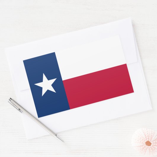 Texas Flag Rechthoekige Sticker (Envelop)
