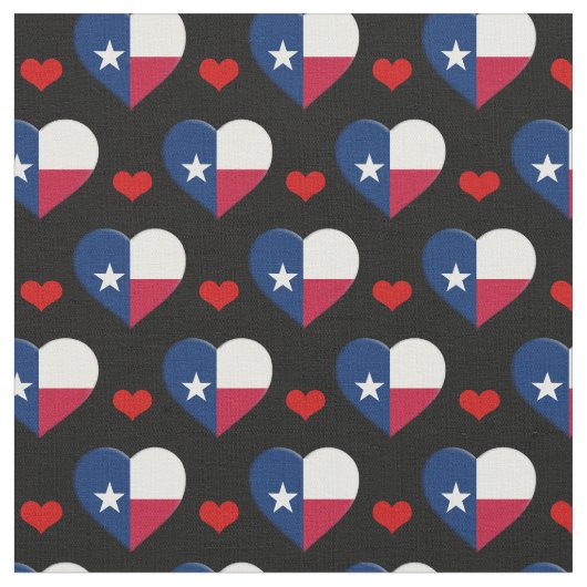 Texas Flag & Red Heart mode Fabric / VS Stof (Close Up)