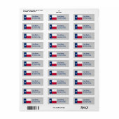 Texas Flag Retouradreslabels Etiket (Full Sheet)