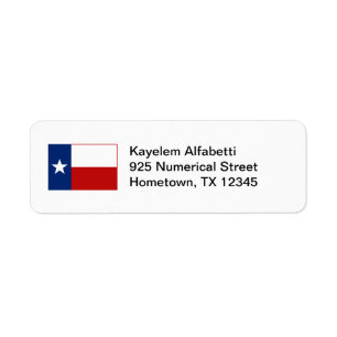 Texas Flag Return Adres Label
