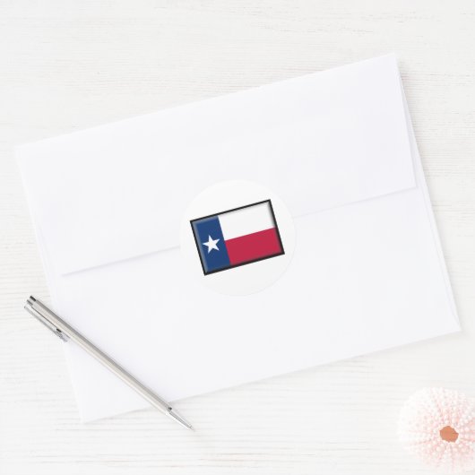 Texas Flag Ronde Sticker (Envelop)